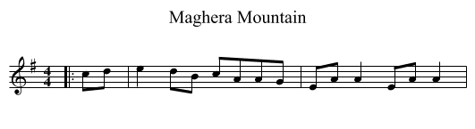 Maghera Mountain - staff notation