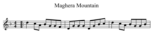 Maghera Mountain - staff notation