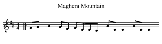 Maghera Mountain - staff notation