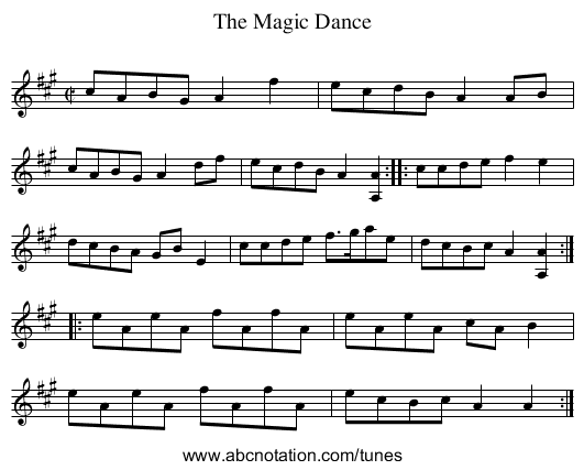 Magic Dance, The - staff notation