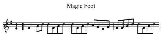 Magic Foot - staff notation