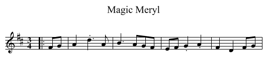 Magic Meryl - staff notation