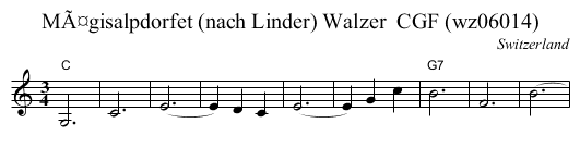 MÃ¤gisalpdorfet (nach Linder) Walzer  CGF (wz06014) - staff notation