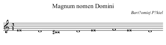 Magnum nomen Domini - staff notation