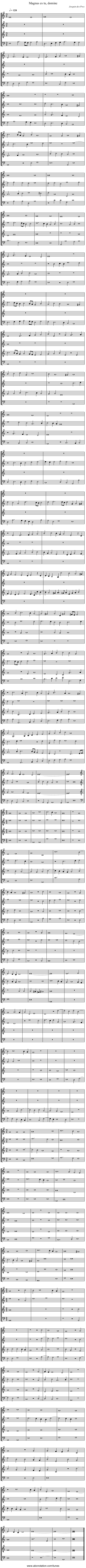 Magnus es tu, domine - staff notation