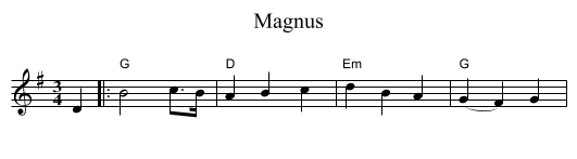 Magnus - staff notation
