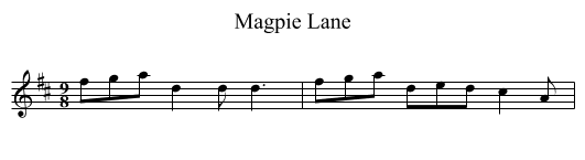 Magpie Lane - staff notation