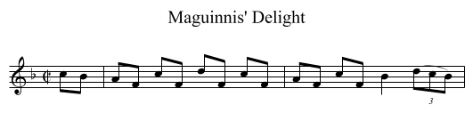 Maguinnis' Delight - staff notation