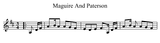 Maguire And Paterson - staff notation