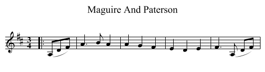 Maguire And Paterson - staff notation