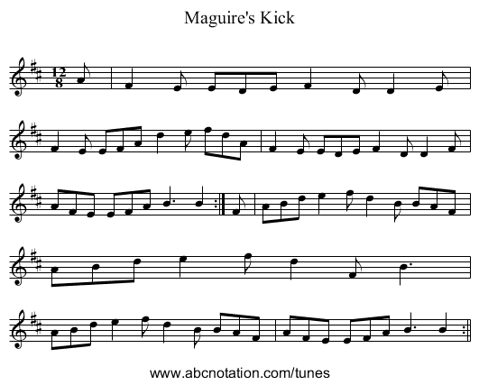Maguire's Kick - staff notation