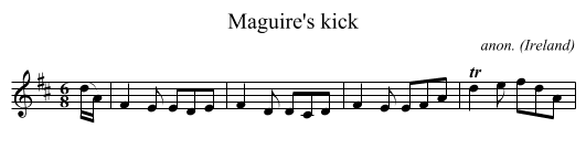 Maguire's kick - staff notation