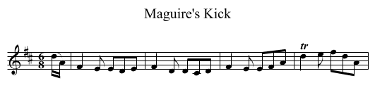 Maguire's Kick - staff notation