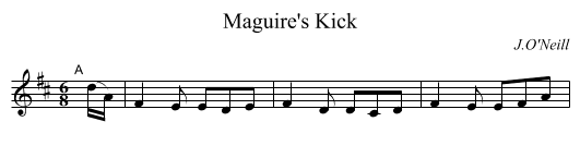 Maguire's Kick - staff notation