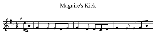 Maguire's Kick - staff notation