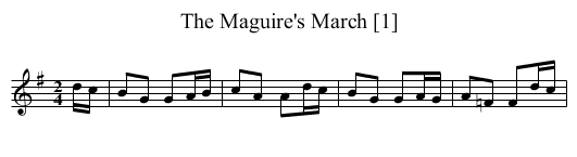 Maguire's March [1], The - staff notation
