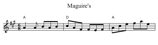 Maguire's - staff notation