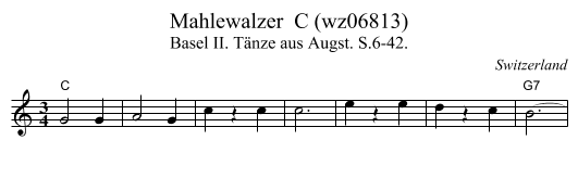 Mahlewalzer  C (wz06813) - staff notation