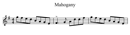 Mahogany - staff notation