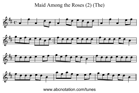 Maid Among the Roses (2) (The) - staff notation