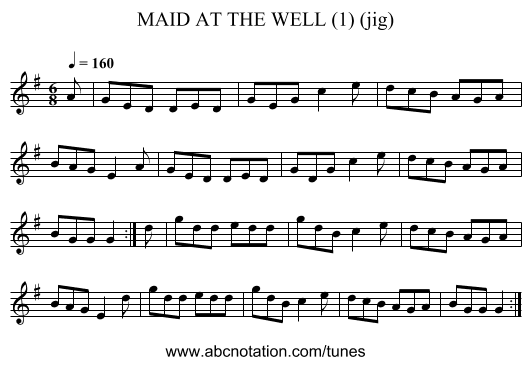MAID AT THE WELL (1) (jig) - staff notation