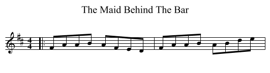 Maid Behind The Bar, The - staff notation