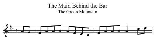 Maid Behind the Bar, The - staff notation