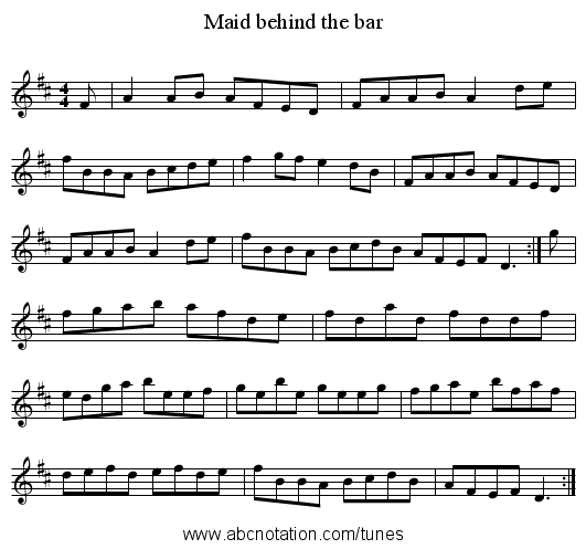 Maid behind the bar - staff notation