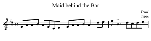 Maid behind the Bar - staff notation
