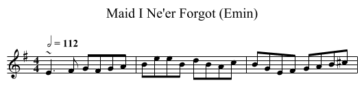 Maid I Ne'er Forgot (Emin) - staff notation