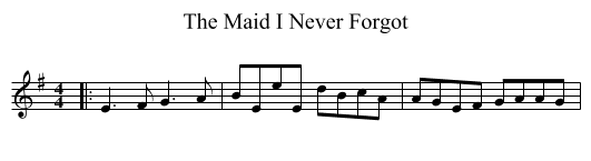 Maid I Never Forgot, The  - staff notation