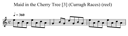 Maid in the Cherry Tree [3] (Curragh Races) (reel)   - staff notation