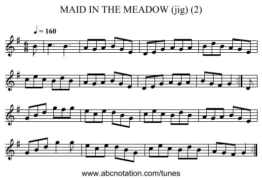 MAID IN THE MEADOW (jig) (2) - staff notation