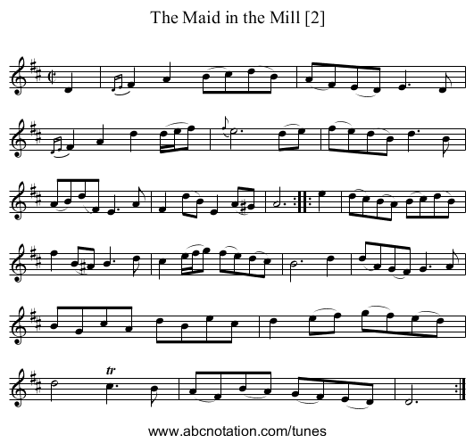 Maid in the Mill [2], The - staff notation