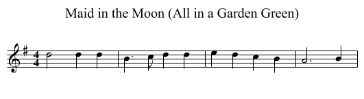 Maid in the Moon (All in a Garden Green) - staff notation