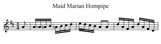 Maid Marian Hornpipe - staff notation