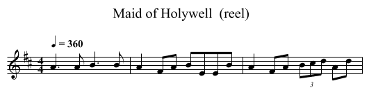 Maid of Holywell  (reel)   - staff notation
