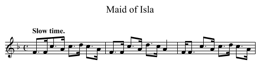 Maid of Isla - staff notation