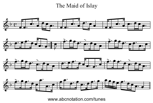 Maid of Islay, The - staff notation
