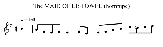MAID OF LISTOWEL (hornpipe), The - staff notation