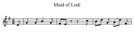 Maid of Lodi - staff notation