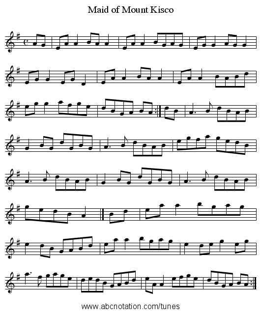 Maid of Mount Kisco - staff notation