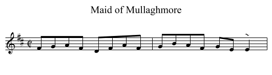 Maid of Mullaghmore - staff notation