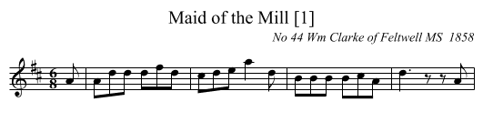 Maid of the Mill [1] - staff notation