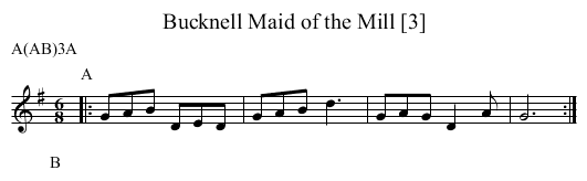 Maid of the Mill [3], Bucknell - staff notation