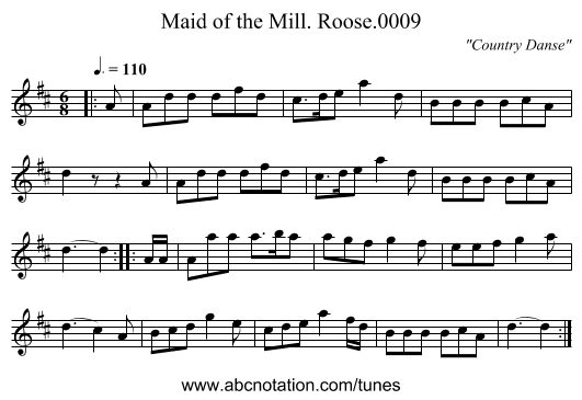 Maid of the Mill. Roose.0009 - staff notation