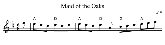 Maid of the Oaks - staff notation