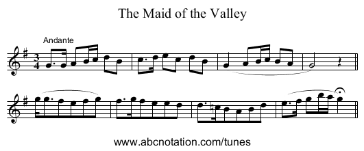 Maid of the Valley, The - staff notation