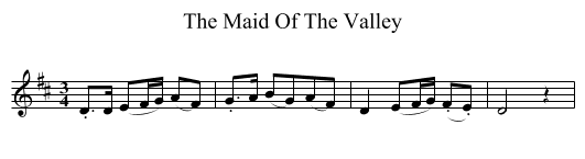 Maid Of The Valley, The  - staff notation