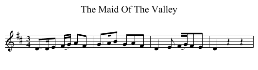 Maid Of The Valley, The  - staff notation